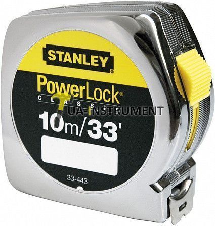 Рулетка 10м (33`) х 25мм Powerlock комбинированная с корпусом из АБС-пластика STANLEY 0-33-443 Кременчуг - изображение 1