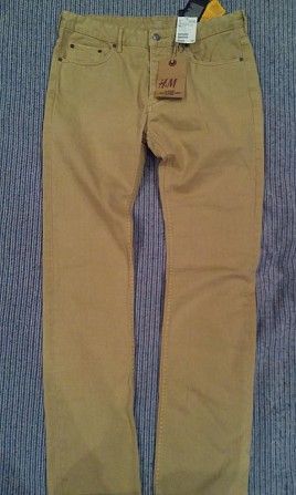 Джинсы h@m 34 slim fit, новые , песочные Київ - изображение 1