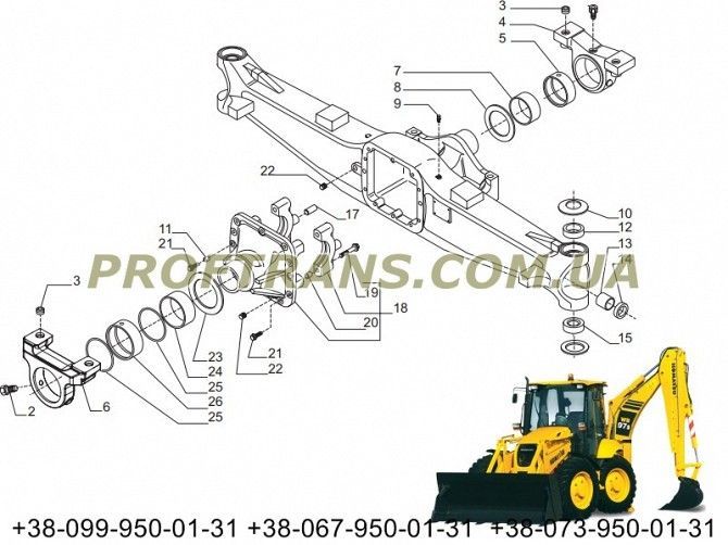 Чулок моста KOMATSU WB97S корпус моста ca0145424 Киев - изображение 1