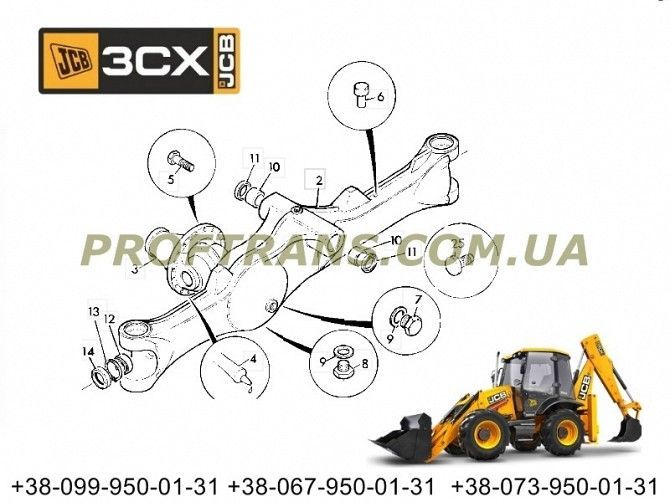 458/20554 Чулок моста переднего JCB CX3 458/20744, 458/20346, 448/42801, 458/20346 Киев - изображение 1