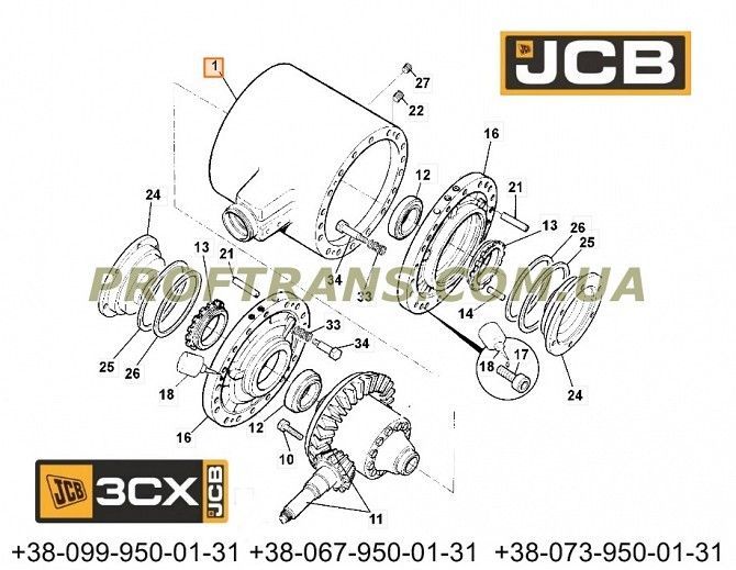 458/M3324 корпус дифференциала JCB CX3 Киев - изображение 1