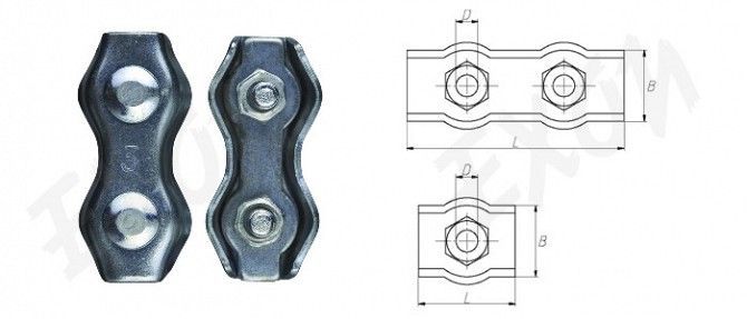 Зажим Duplex двойной оцинкованный Харьков - изображение 1
