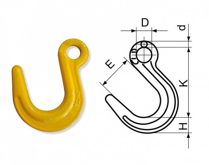 Крюк G80 с увеличенным зевом типа SL-116 Харьков - изображение 1