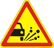 Знак дорожный "1.14. Выброс каменистых материалов" Харьков