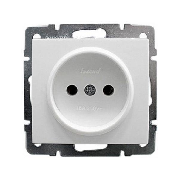 Розетка Lezard Rain без заземления ПБТ Белая (703-0288-121B) Киев - изображение 1