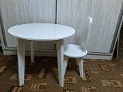 Детский круглый стол и стул зайка в белом цвете. Харьков