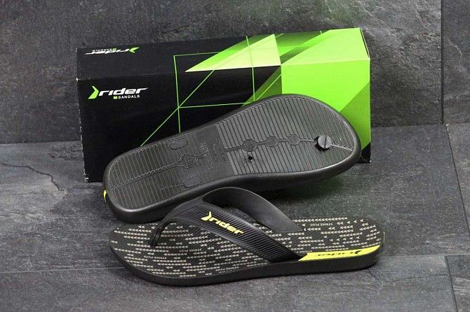 Вьетнамки мужские черные с желтым Rider 5167 Мелитополь - изображение 1