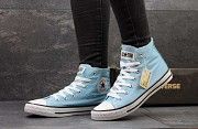 Женские высокие кеды Converse голубые 2265 Мелитополь