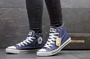 Женские высокие кеды Converse синие 2267 Мелитополь