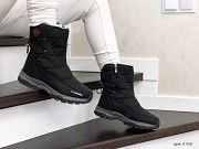 Женские дутики зимние черные с серым и белым Columbia 8701 Мелитополь
