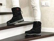 Женские дутики зимние черные с серым и красным Columbia 8700 Мелитополь