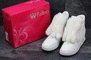 Женские зимние ботинки Purlina с декором белые 3579 Мелитополь