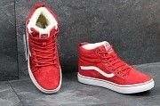 Женские зимние кеды Vans красные 3629 Мелитополь