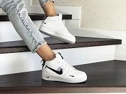 Женские зимние кроссовки белые с черным Nike Air Force 8479 Мелитополь