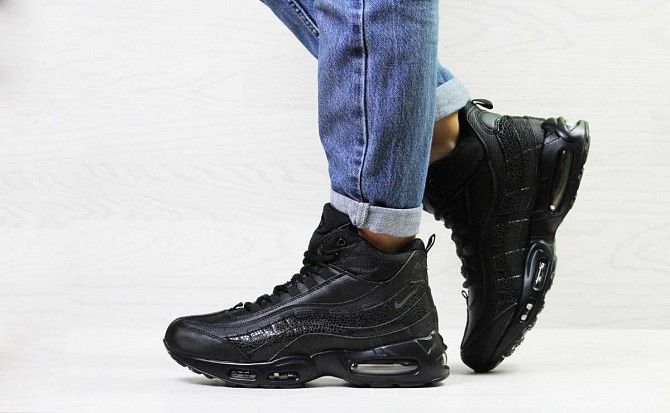 Женские зимние кроссовки черные Nike 95 6980 Мелитополь - изображение 1