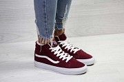 Женские кеды зимние бордовые Vans 6500 Мелитополь