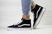 Женские кеды на зиму темно синие с черным Vans 6505 Мелитополь