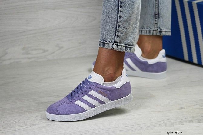 Женские кеды фиолетовые Adidas Gazelle 8039 Мелитополь - изображение 1