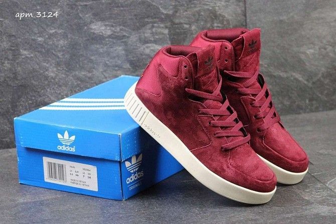 Женские кроссовки Tubular Invader бордовые 3124 Мелитополь - изображение 1