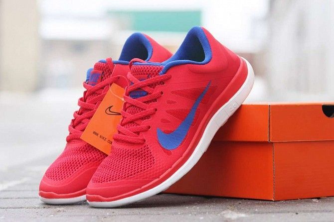Женские кроссовки Free Run 4 0 красные с синим 1667 Мелитополь - изображение 1