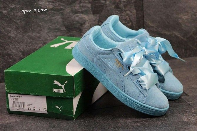 Женские кроссовки Suede Bow мятные 3175 Мелитополь - изображение 1