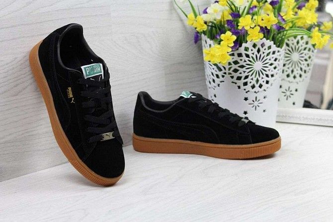 Женские кроссовки Puma Suede черные 3979 Мелитополь - изображение 1