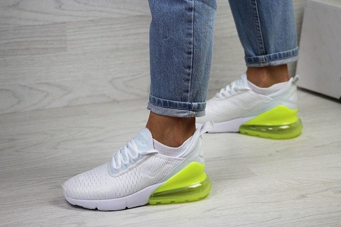 Женские кроссовки белые с желто салатовым Air Max 270 7817 Мелитополь - изображение 1