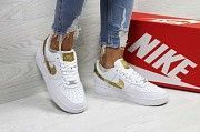 Женские кроссовки белые с золотистым Air Force 1 CR7 6428 Мелитополь