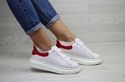 Женские кроссовки белые с красным 7960 Мелитополь