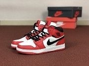Женские кроссовки белые с красным Air Jordan 1 Retro 8587 Мелитополь