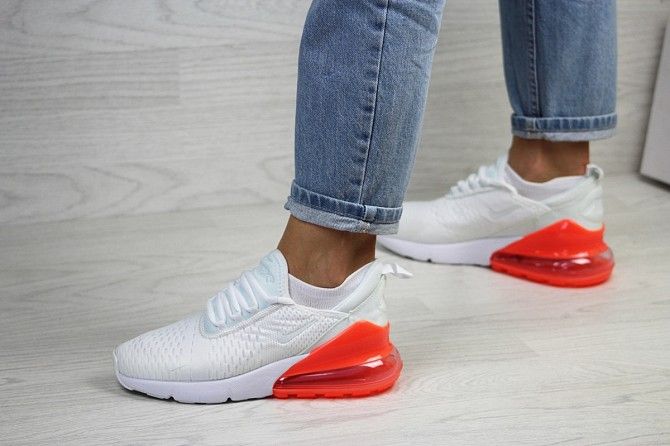 Женские кроссовки белые с оранжевым Air Max 270 7819 Мелитополь - изображение 1