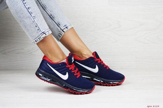 Женские кроссовки синие с красным Air Max 2017 8184 Мелитополь - изображение 1