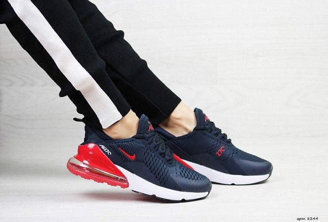 Женские кроссовки темно синие с красным Nike Air Max 270 8244 Мелитополь - изображение 1