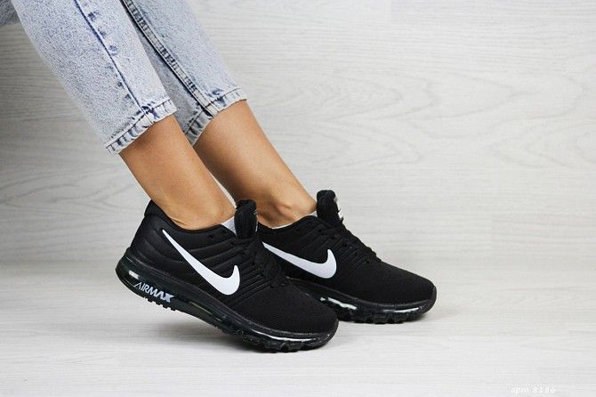 Женские кроссовки черные с белым Air Max 2017 8186 Мелитополь - изображение 1