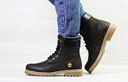 Женские черные ботинки зимние коричневые Timberland 6940 Мелитополь