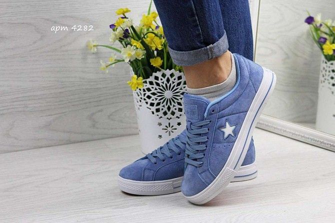 Кроссовки женские Converse All Star голубые 4282 Мелитополь - изображение 1