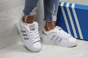 Кроссовки женские белые с серебристыми полосками Superstar 6360 Мелитополь