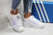 Кроссовки женские белые с фиолетовыми полосками Superstar 6356 Мелитополь