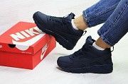 Кроссовки женские на зиму темно синие Nike Huarache 6912 Мелитополь