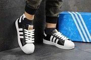Кроссовки женские черные с белым Superstar 4121 Мелитополь
