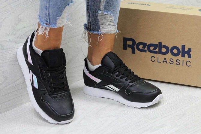 Кроссовки женские черные с серебром Reebok since 1983 6088 Мелитополь - изображение 1