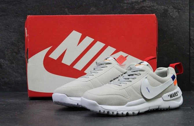 Кроссовки мужские бежевые с белым off White Mars 6175 Мелитополь - изображение 1