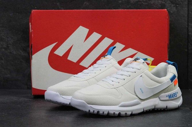 Кроссовки мужские бежевые с синим off White Mars 6178 Мелитополь - изображение 1