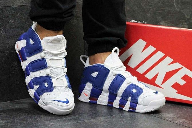 Кроссовки мужские белые с синим Air More Uptempo 96 5666 Мелитополь - изображение 1
