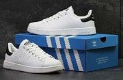 Кроссовки мужские белые с черным Adidas Stan Smith 5879 Мелитополь