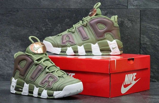 Кроссовки мужские зеленые Nike Air More Uptempo 96 5694 Мелитополь - изображение 1