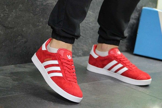 Кроссовки мужские красные Adidas Gazelle 7116 Мелитополь - изображение 1