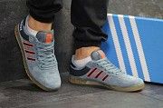 Кроссовки мужские серые с оранжевым Adidas 5985 Мелитополь