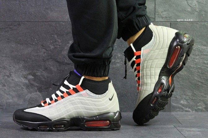 Кроссовки мужские серые с черным Air Max 95 Sneakerboot РП-6286 Мелитополь - изображение 1