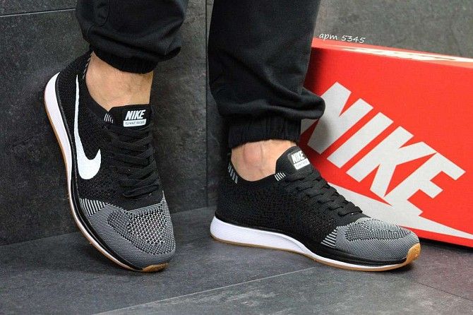 Кроссовки мужские серые с черным Nike Flyknit Racer 5345 Мелитополь - изображение 1